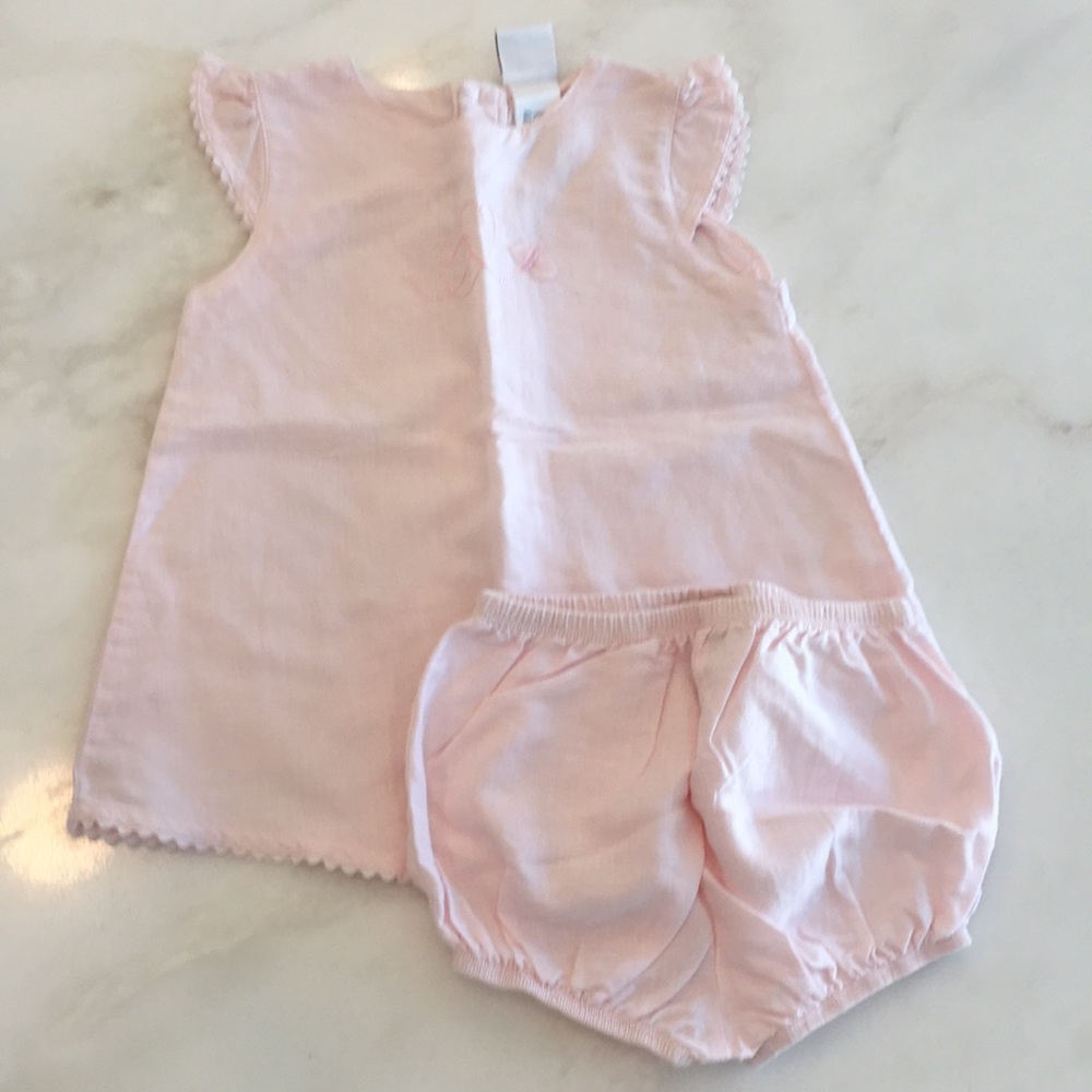 NWOT Absorba Infant Girls Pink Dress/Diaper Cover Set-18 Months
